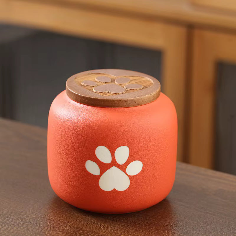 Paw-Print Memorial Urn for Cats and Small Dogs, 4 Colors